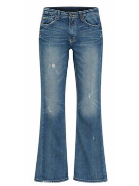 BKE Jeans Mens 30X30 Blue Tyler Relaxed Bootcut Stone Wash Distressed Blue